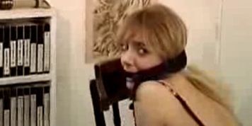 Spanking blonde sub in her own home