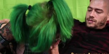 Goth whore gets railed