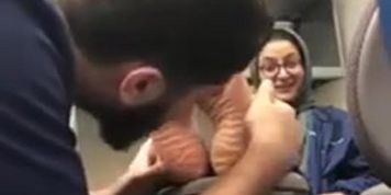Hijab feet sniffed and touched 1