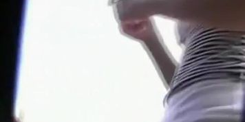 Savory plump buns in a voyeur upskirt shot