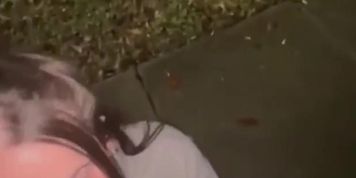 Slut Wife Sucks BBC on a Public Street
