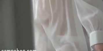Asian milf sweating in bed