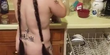 Wife putting up dishes part 3 of 3
