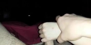 Sleeping handjob