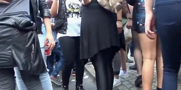 Hot party girl in pac man dress