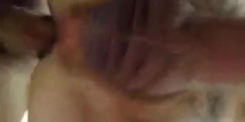 His dick bounces as I screw him hard