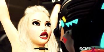 SCIFI-X - Big tits hot slut hottie in restraints gets fuckd hard by shemale android in the sci-fi dungeon