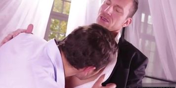 Hot jock flip flop and cumshot