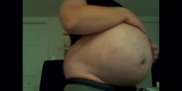 Feeling so big after a huge dinner 
