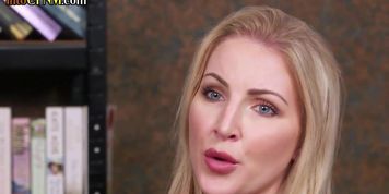 British cfnm babes jerking and sucking dick in threesome (Georgie Lyall)
