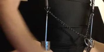 Kinky masoslut remote electrotorture session