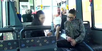 Horny Teen Gets Covered In Cum On The Slime Bus