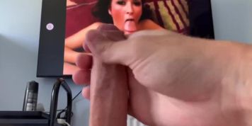 Wanking to Carmella Bing on my TV