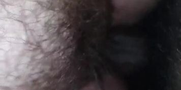 Fucking a BBW wet hairy pussy in my car