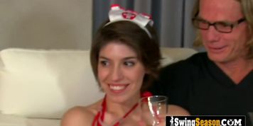 Softcore sensual shower action in swinger mansion on national reality show