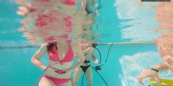 Group sex underwater with Eva Sasalka