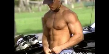 American bodybuilders Darren Fernandez and Jeremy show off their cocks