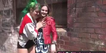 Hot lesbian punk sex in public