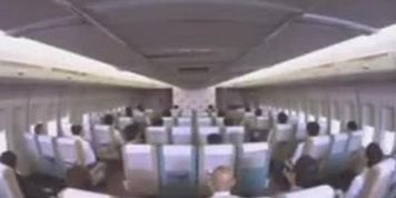 Air hostess boobpress