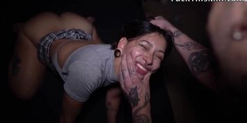 Anal raw - oiled girl rides his cock, then takes it up her ass until cum starts dripping