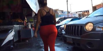 sexy girl orange leggings