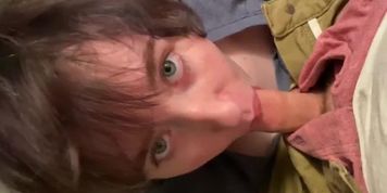 White Girl Swallows Cum