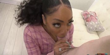 Cute Ebony Realtor Babe Cali Caliente Gets Ready For A Big White Cock Blowbang (Mr King)