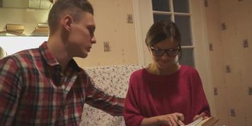 Nerdy euro teen banged rough and deep
