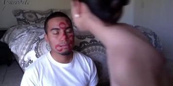 lipstick kissing