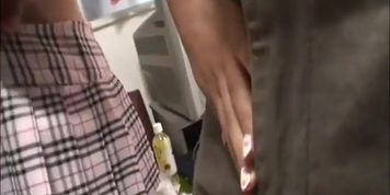 Asian cute teen in stockings fucks older man