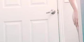 Amazing big butt Milf of a wife being spied on after shower