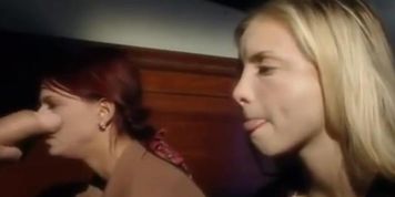 Italian dude, gives a mouthful to two sexy looking bitches