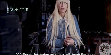 Blonde bimbo interviewed by the Master