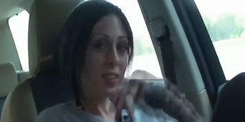 Vanessa (Jessica May) sockjob in car with stripped socks
