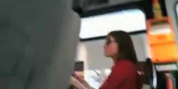 Girls on the bus pretend not to see my rough members