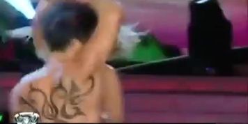 Amazing TV performance with the busty senorita