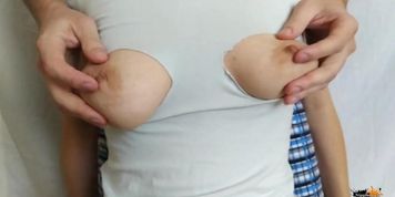 Ripped clothes to suck natural big tits. Horny nipples (Nipple Play)