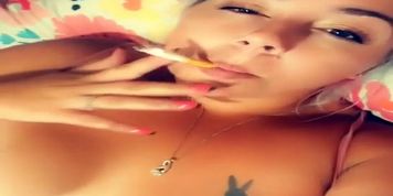 Showing my big titties while smoking. Bbw. Babyjai 