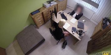 LOAN4K. Blonde angel pays with sex for flexible credit conditions (Blue Eyes, Blue eyes)