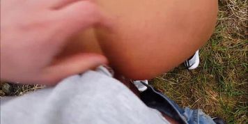 hot german girl fucks in field