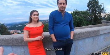 HUNT4K. Woman in red has sex not with her husband but the unknown man