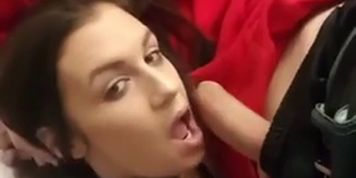 White Trash Teen Slut Sucks Dick On Cam
