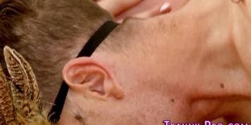 TRANNY PROS - Redhead tranny sucking dick (Aspen Brooks, Chad Diamond)