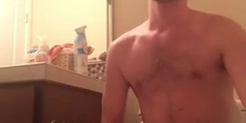 Well-hung Otter Gushes onto his Chest