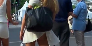 Naked ass in a silly upskirt