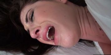 Cute babysitter experiencing her first painful anal bang