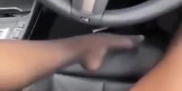 Masturbating with sheer Pantyhose after shopping in car 
