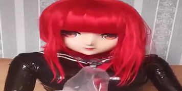 [fx-tube com] Red hair kigurumi two layers hood breathplay