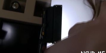 Angelic brunette teen Holly Michaels bouncing on packing monster porn (Natalia Phillips)