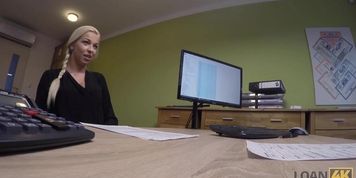 LOAN4K Real estate agent lets the bank worker penetrate her for a loan